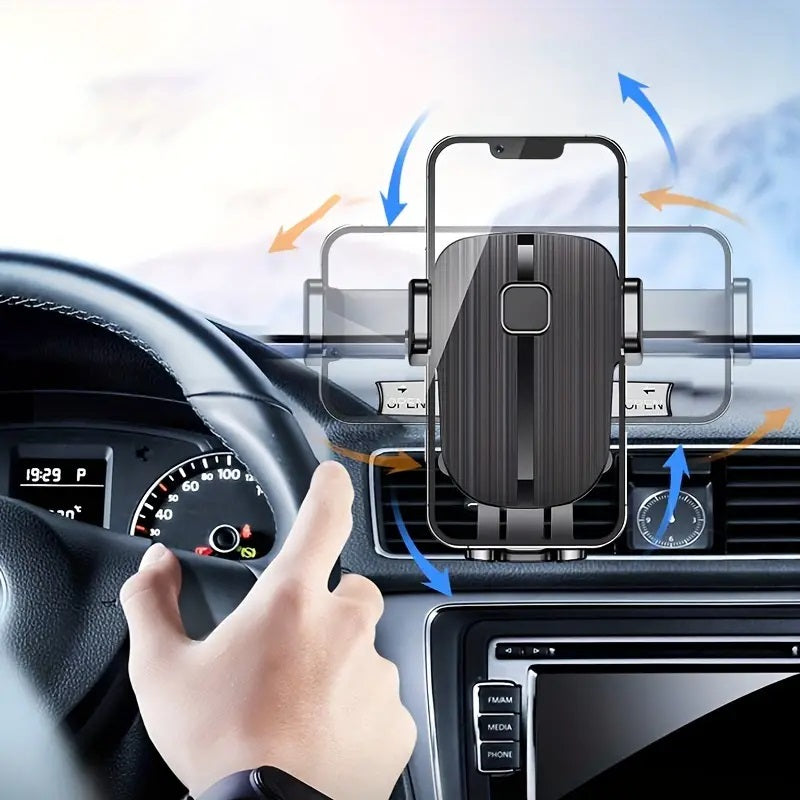 Universal 360° Car Air Vent Mount Clip Phone Holder J-Hook Anti Fall Design for Phone