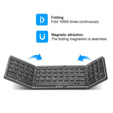 Bluetooth Wireless Rechargeble Folding Keyboard wiht Numeric Pad