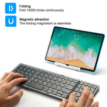 Load image into Gallery viewer, Bluetooth Wireless Rechargeble Folding Keyboard wiht Numeric Pad
