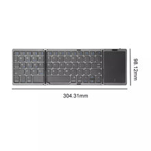 Load image into Gallery viewer, Bluetooth Wireless Rechargeble Folding Keyboard with Touch Pad 64 Keys USB C Charging
