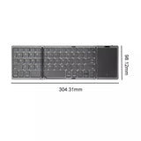 Bluetooth Wireless Rechargeble Folding Keyboard with Touch Pad 64 Keys USB C Charging