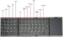 Load image into Gallery viewer, Bluetooth Wireless Rechargeble Folding Keyboard with Touch Pad 64 Keys USB C Charging
