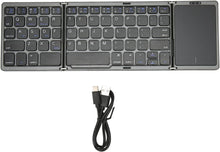 Load image into Gallery viewer, Bluetooth Wireless Rechargeble Folding Keyboard with Touch Pad 64 Keys USB C Charging
