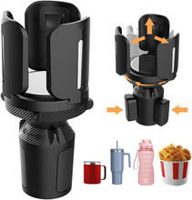 Load image into Gallery viewer, Car Cup Holder Expander for Car,Upgraded Expandable Car Cup Holder Adapter with Adjustable Expander Base, Large Bottles Coffee Mug &amp; Big Drinks(Black)
