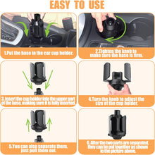 Load image into Gallery viewer, Car Cup Holder Expander for Car,Upgraded Expandable Car Cup Holder Adapter with Adjustable Expander Base, Large Bottles Coffee Mug &amp; Big Drinks(Black)
