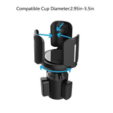 Load image into Gallery viewer, Car Cup Holder Expander for Car,Upgraded Expandable Car Cup Holder Adapter with Adjustable Expander Base, Large Bottles Coffee Mug &amp; Big Drinks(Black)

