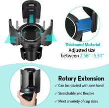 Load image into Gallery viewer, Car Cup Holder Expander for Car,Upgraded Expandable Car Cup Holder Adapter with Adjustable Expander Base, Large Bottles Coffee Mug &amp; Big Drinks(Black)
