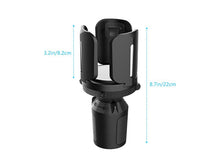 Load image into Gallery viewer, Car Cup Holder Expander for Car,Upgraded Expandable Car Cup Holder Adapter with Adjustable Expander Base, Large Bottles Coffee Mug &amp; Big Drinks(Black)

