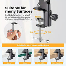 Load image into Gallery viewer, 360° Boom Arm Flexi Adjustment Mobile Phone Holder Table for Desk, Broadcast, Kitchen, Bedroom
