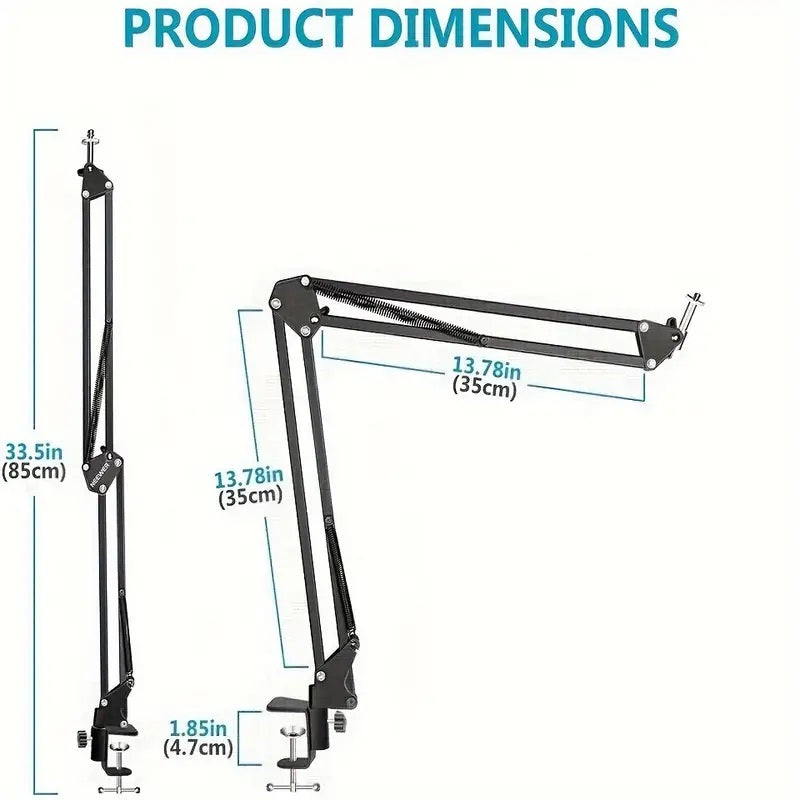 360° Boom Arm Flexi Adjustment Mobile Phone Holder Table for Desk, Broadcast, Kitchen, Bedroom