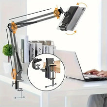 Load image into Gallery viewer, 360° Boom Arm Flexi Adjustment Tablet Phone Holder Table for Desk, Broadcast, Kitchen, Bedroom
