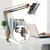 360° Boom Arm Flexi Adjustment Tablet Phone Holder Table for Desk, Broadcast, Kitchen, Bedroom