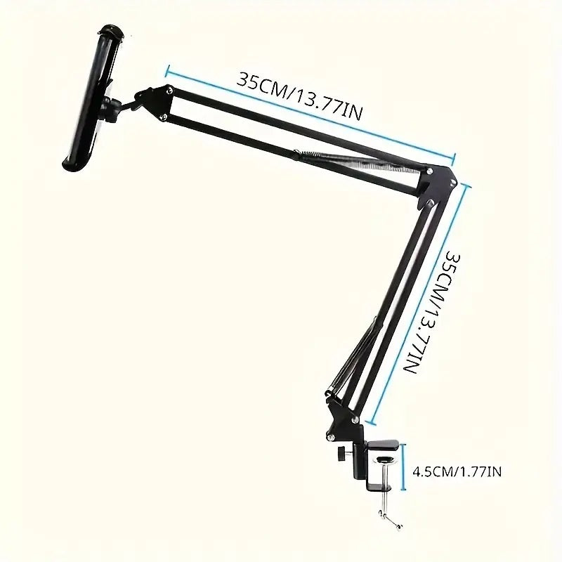 360° Boom Arm Flexi Adjustment Tablet Phone Holder Table for Desk, Broadcast, Kitchen, Bedroom