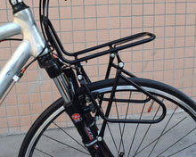 Load image into Gallery viewer, Bike Front Carrier Rack Bicycle Front Rack Metal Luggage Shelf Cargo Pannie
