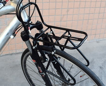 Load image into Gallery viewer, Bike Front Carrier Rack Bicycle Front Rack Metal Luggage Shelf Cargo Pannie
