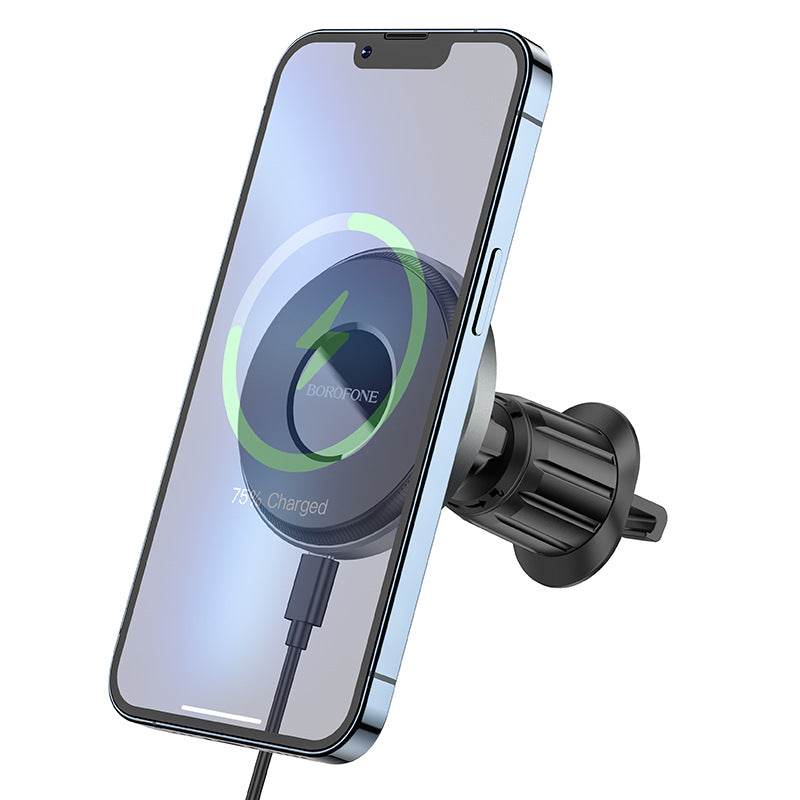 BOROFONE Magsafe Magnetic Car Phone Holder Wireless Chargers 15W for iPhone with Innovative Clamp