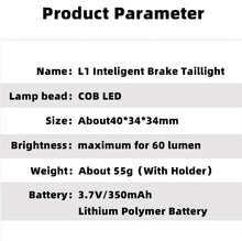 Load image into Gallery viewer, Waterproof Smart Bike Part Brake Safety Bicycle Indicator Signal Light Led Tail Light

