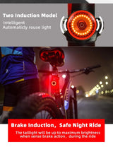 Waterproof Smart Bike Part Brake Safety Bicycle Indicator Signal Light Led Tail Light