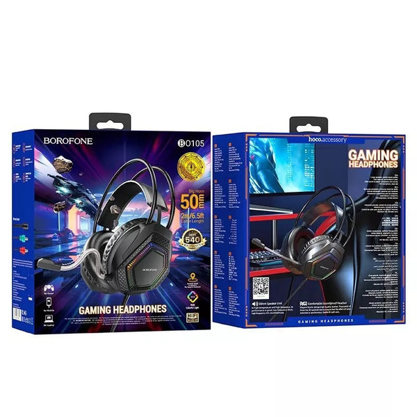 BOROFONE Over-Ear Gaming Headphone USB+3.5mm Dual Plugs Audio Wired Gaming Headset With Microphone