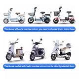 1 Pair (Left & Right) Electric Bike For Handlebars Bicycle Rearview Handlebar Mirror For Cycling