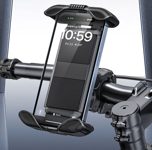 Universal Phone Mount with Secure Grip for Bicycle Scooter use in Handle Bar, Support Phone Size with Case up to 6.5"