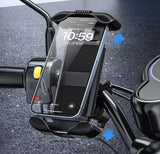 Universal Phone Mount with Secure Grip for Bicycle Scooter use in Handle Bar, Support Phone Size with Case up to 6.5"