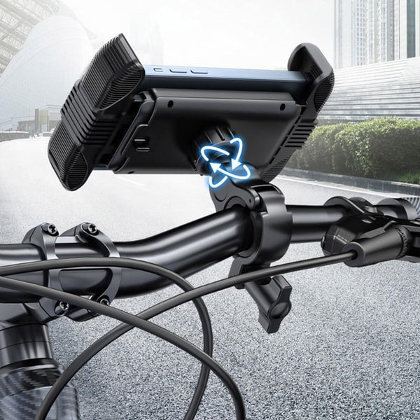 Universal Phone Mount with Secure Grip for Bicycle Scooter use in Handle Bar, Support Phone Size with Case up to 6.5"