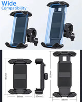 Universal Phone Mount with Secure Grip for Bicycle Scooter use in Handle Bar, Support Phone Size with Case up to 6.5"