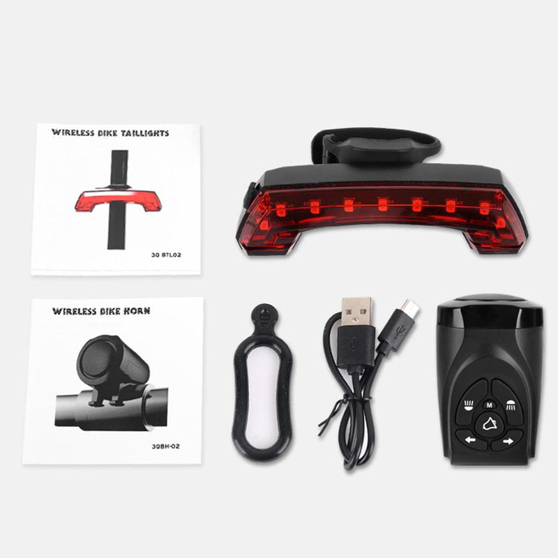 Bicycle Taillights Night Light Wireless Remote Control Warning Light Horn Waterproof Bike Lamp