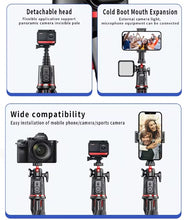 Load image into Gallery viewer, Flexible Octopus Telescopic Pole Tripod Detachable Phone Selfie Holder with Cold Shoe Mount, Bluetooth Extendable 41cm to 64cm

