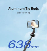 Flexible Octopus Telescopic Pole Tripod Detachable Phone Selfie Holder with Cold Shoe Mount, Bluetooth Extendable 41cm to 64cm