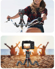 Load image into Gallery viewer, Flexible Octopus Telescopic Pole Tripod Detachable Phone Selfie Holder with Cold Shoe Mount, Bluetooth Extendable 41cm to 64cm
