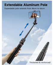 Load image into Gallery viewer, Flexible Octopus Telescopic Pole Tripod Detachable Phone Selfie Holder with Cold Shoe Mount, Bluetooth Extendable 41cm to 64cm
