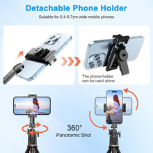 Load image into Gallery viewer, Flexible Octopus Telescopic Pole Tripod Detachable Phone Selfie Holder with Cold Shoe Mount, Bluetooth Extendable 41cm to 64cm
