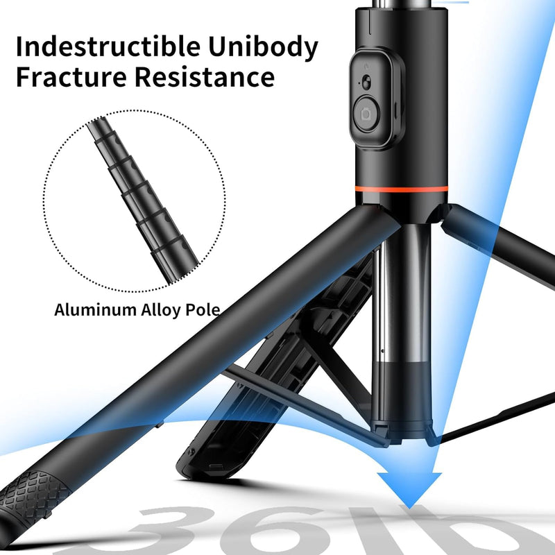 All in 1 Hidden Selfie Stick Tripod 1.82m Portable Phone Tripod Aluminum Alloy Cold Shoe Tripod