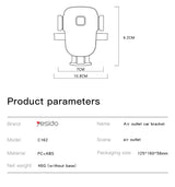 Yesido C162 Air Vent Car Mobile Holder Clip Adjustable & Lock Design Support up to Phone Size 8cm