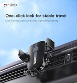 Yesido C162 Universal 360° Car Air Vent Phone Holder Clip Adjustable & Lock Design Support to Size 8cm