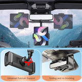 YESIDO C196 Car Rearview Mirror Phone Holder 360 Degrees Rotating ABS Cellphone Bracket