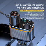 6 in 1 Car Charger 2 Sockets PD45W Type-Cx2+USBx2 Car Cigarette Lighter Fast Charging Charger