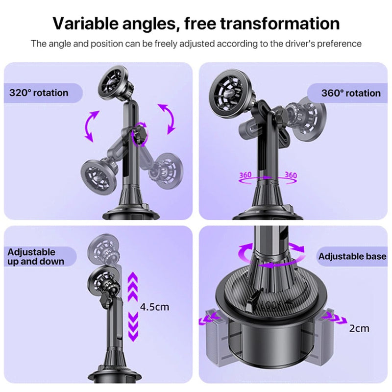 Car Cup Holder Flexi Z Design Magsafe Magnetic Phone Mount 360° Rotatable Magsafe Compatible