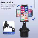 Universal 360° Adjustable Flexi Angle Arm Design Car Cup Holder for Phone & Tablet Compatible for Size 4.7"-13.0" Inch