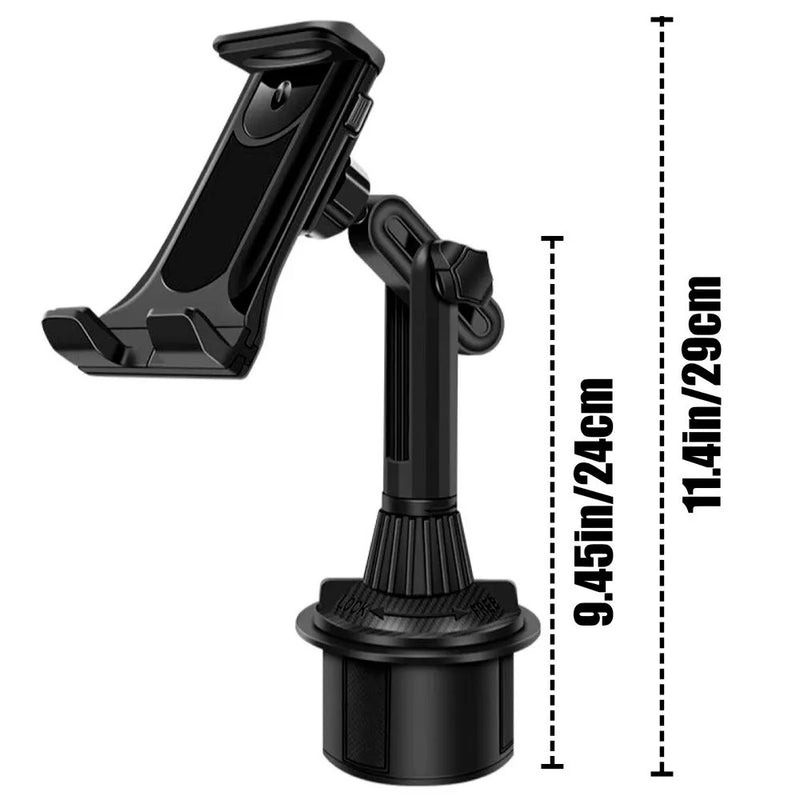 Universal 360° Adjustable Flexi Angle Arm Design Car Cup Holder for Phone & Tablet Compatible for Size 4.7"-13.0" Inch