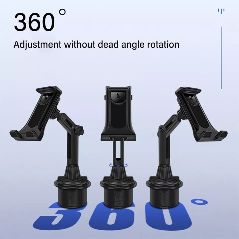 Universal 360° Adjustable Flexi Angle Arm Design Car Cup Holder for Phone & Tablet Compatible for Size 4.7"-13.0" Inch