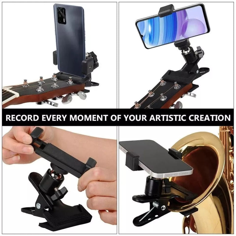 Universal Compatibility Stable Grip for Guitar Head Clip 360° Spin & Can Use for Others Clamp