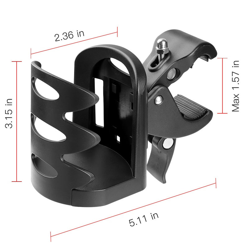 Universal 360° Rotatable Claw Clamp Handlebar Cup Holder Rack Cage Universal For Wheelchair Walker Rollator Bicycle Stroller Treadmill