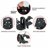 Universal 360° Rotatable Claw Clamp Handlebar Cup Holder Rack Cage Universal For Wheelchair Walker Rollator Bicycle Stroller Treadmill