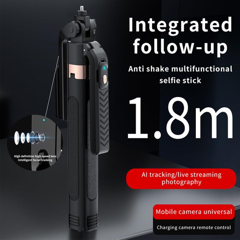 Selfie Stick 3-in-1 Gimbal Stabilizer Telescoping AI Face Recognition 180cm Multi-Function