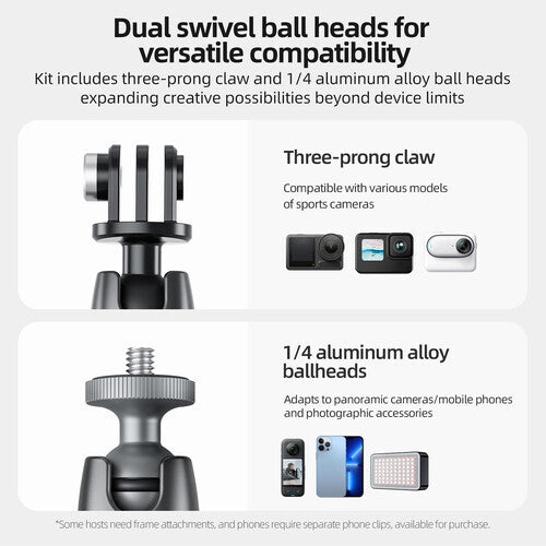 Telesin Magnetic Camera Mount | with 360-degree Articulating Arm Interchangeable Ball Heads (CMM-001)