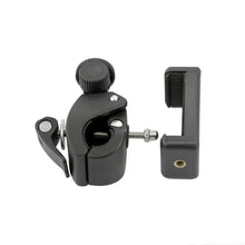Load image into Gallery viewer, Universal 1/4 Head DV DSLR Bike Bicycle Handlebar Clamp Bracket Mount with Phone Bracket for size 4.7&quot;-6.5&quot; and compatible for Insta 360 One X Video Camera Clip,  Gopro Hero5/4/3+/3/2/1
