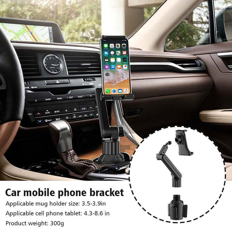 MAILUZHE 360°Adjustable Mount Car Cup Holder Adjustable Angle Gooseneck Shockproof Stand for Phone & Tablet upto 13" Inch